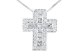 14K White Gold 1.00ct Cross Diamond Pendant