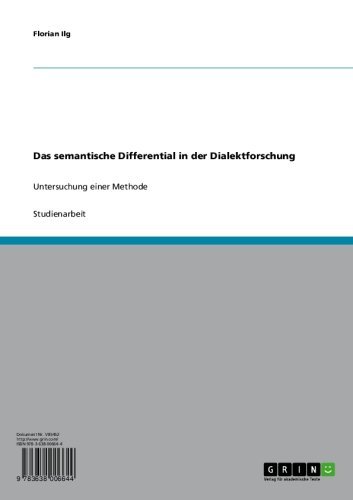 Das semantische Differential in der Dialektforschung: Untersuchung einer Methode (German Edition)