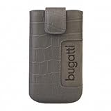 bugatti Croco grau / SL / Ledertasche für Samsung i9100 Galaxy S2 i9000 Galaxy S i8700 Omnia 7 i9023 Nexus S / LG E900 Optimus P970 P990 Optimus Speed / HTC Desire HD HD2 HD7 Incredible S Sensation inkl. Rocina Displayreinigungstuch