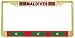 Maldives Maldivian Flag Gold Tone Metal License Plate Frame Holder