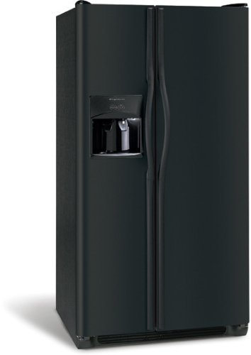 Frigidaire FRS6HF6JB 26.0 cu. ft. Side-by-Side Refrigerator with 3 Glass Shelves, 1 Humidity Controlled Crisper and External 4 Button Ice/Water Dispenser: Black