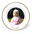 Custom Photo Porcelain: Plate 6 1/2" White It's A Girl Created From Your Favorite Photo