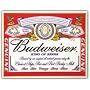 Desperate Enterprises Budweiser-Can Label Collectible Metal Sign