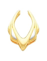 14K Yellow Gold /White Gold Enhancer Two Tone Pendant Enhancer