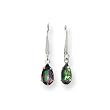 Earrings 14k White Gold 8x5 Pear Mystic Fire Topaz