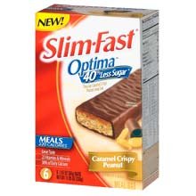 Slim Fast FC3790 Optima - Caramel Crispy Peanut Meal Bars - 6ct