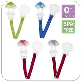 MAM Pack of 2 Dummy/Pacifier Clips Pink or Blue
