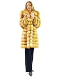 Natural Red Fox Horizontal Cut 38" 3/4 Coat w/Crosscut Collar Made in USA
