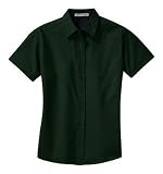 Port Authority - Ladies Easy Care Short Sleeve Shirt Dark Green/Navy1X