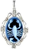 Zodiac Collection Oval Cameo Pendant -Scorpio - 3/4" x 1/2"