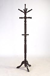 Frenchi Home Furnishing Traditional Spinning Top Wooden Coat Rack, Cherry