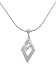 Sterling Silver Italian Double Vertical Diamond Shape Pendant with 16 Snake Chain