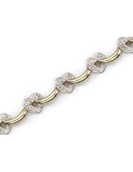 14K Yellow Gold Diamond Heart Bracelet