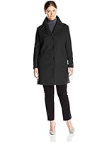 Larry Levine Women's Plus-Size Single-Breasted Wool Coat