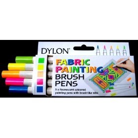 Dylon Fine Tip Pens - 5 Fluorescent Colours