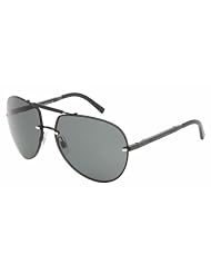 Dolce & Gabbana Mens 2083 Black Frame Grey Lens Metal Sunglasses, 61mm by Dolce & Gabbana