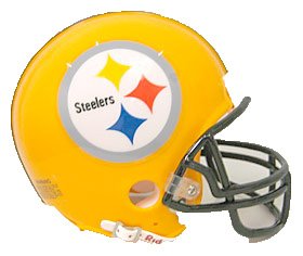 Pittsburgh Steelers 75th Anniversary Throwback Replica Mini Helmet W/ Z2b Face Mask