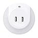 GkGk® LED Night Light with Dual USB Wall Plate Charger, 5V 2A Output for Fast Charge Sensor Nightlight with Dusk to Dawn Sensor Function in the Dark for Hallway，Bathroom，Living Room, Kitchen
