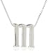 Amazon Essentials Sterling Silver Slide Initial Pendant Necklace, 18