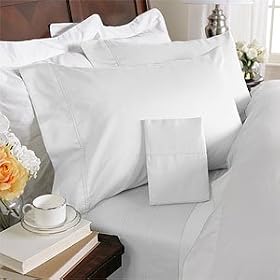 1200 Thread Count Olympic Queen Size 4pc Bed Sheet Set 100% Egyptian Cotton Deep Pocket 1200 TC Solid White - By The Sheet & Duvet Store