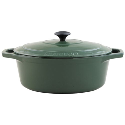 Chasseur 8-Qt. Oval Cast Iron Casserole with Lid, Garden Green