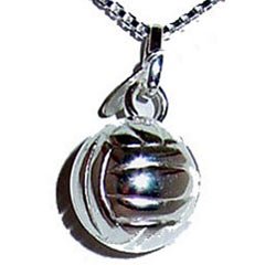 Gem Sports Sterling Silver Volleyball Necklace