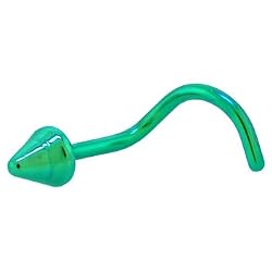 Grade 23 Titanium Green Cone Nose Ring