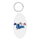 IMAGE OF Aluminum Oval Keychain Peace on Earth Birds Symbol