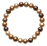 Sterling Silver and Freshwater Cultured Dyed Chocolate Pearl Bracelet - 7 Inch/ 8-9 MM