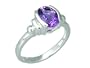1.50 Carats Oval Shape Genuine Amethyst Sterling Silver Ring