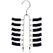 Friction Tie Rack and Scarf Hanger - Non-slip (Black/Chrome) (11 1/2