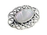 Sterling Silver Celtic Knot Mother of Pearl Pin Brooch - B00023JXT4