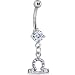 Cubic Zirconia Zodiac Libra Dangle Belly Ring
