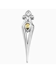 18K Yellow Gold Pear Cut Yellow Sapphire and Diamond Pendant -- LIFETIME WARRANTY