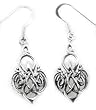 Celtic Knot Heart Sterling Silver Hook Earrings