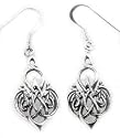 Celtic Knot Heart Sterling Silver Hook Earrings