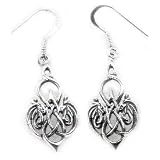 Celtic Knot Heart Sterling Silver Hook Earrings