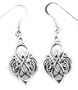 Celtic Knot Heart Sterling Silver Hook Earrings