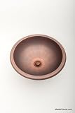 Round Copper Bar or Bathroom Sink Rolled Rim