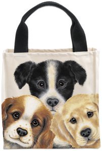 Peeping Puppies Canvas Totes