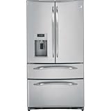 Profile 20.5 cu. ft. French Door Refrigerator with Armoire Style Double Drawer Freezer System Ramp up LED Lighting ClimateKeeper System and Freshness Center Stainless Steel