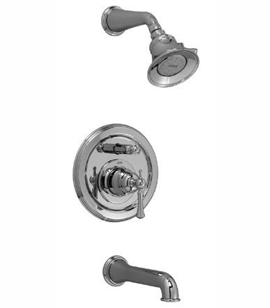 Jado 842/401/144 Hatteras Pressure Balance Tub and Shower Set, Lever Handles, Brushed Nickel