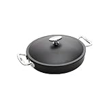 Lodge Signature Seasoned Cast-Iron Covered Casserole with Stainless-Steel Handles