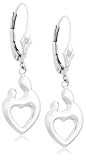 Sterling Silver Mother & Child Heart-Shaped Earrings by Janel Russell