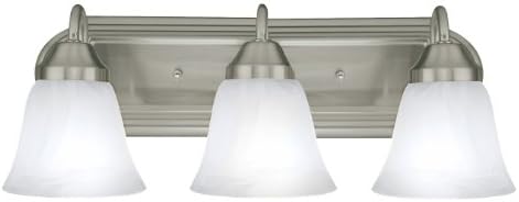 Luna Collection Bathroom Three Globe Vanity Light Bar Bath Fixture, Brushed Nickel