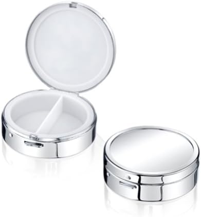 Wilouby Women's Stylishly Convenient Stainless Steel Round Pill Box
