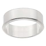 14k White Gold Flat Edge Women's Band, 6mm.