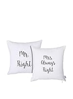 Apolena Set Funda De Cojín 2 Uds. (Blanco/Negro)