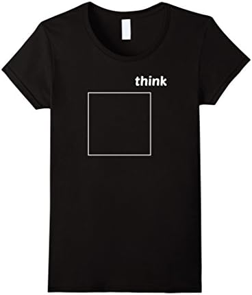 Women's Think Outside The Box Funny Witty Abstract Humor Shirt Large Black