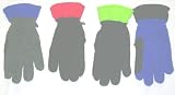 G85, Imported One Size Boys Fleece Winter Gloves with Contrast Cuff Palm Patch for Ages 3-8 Years